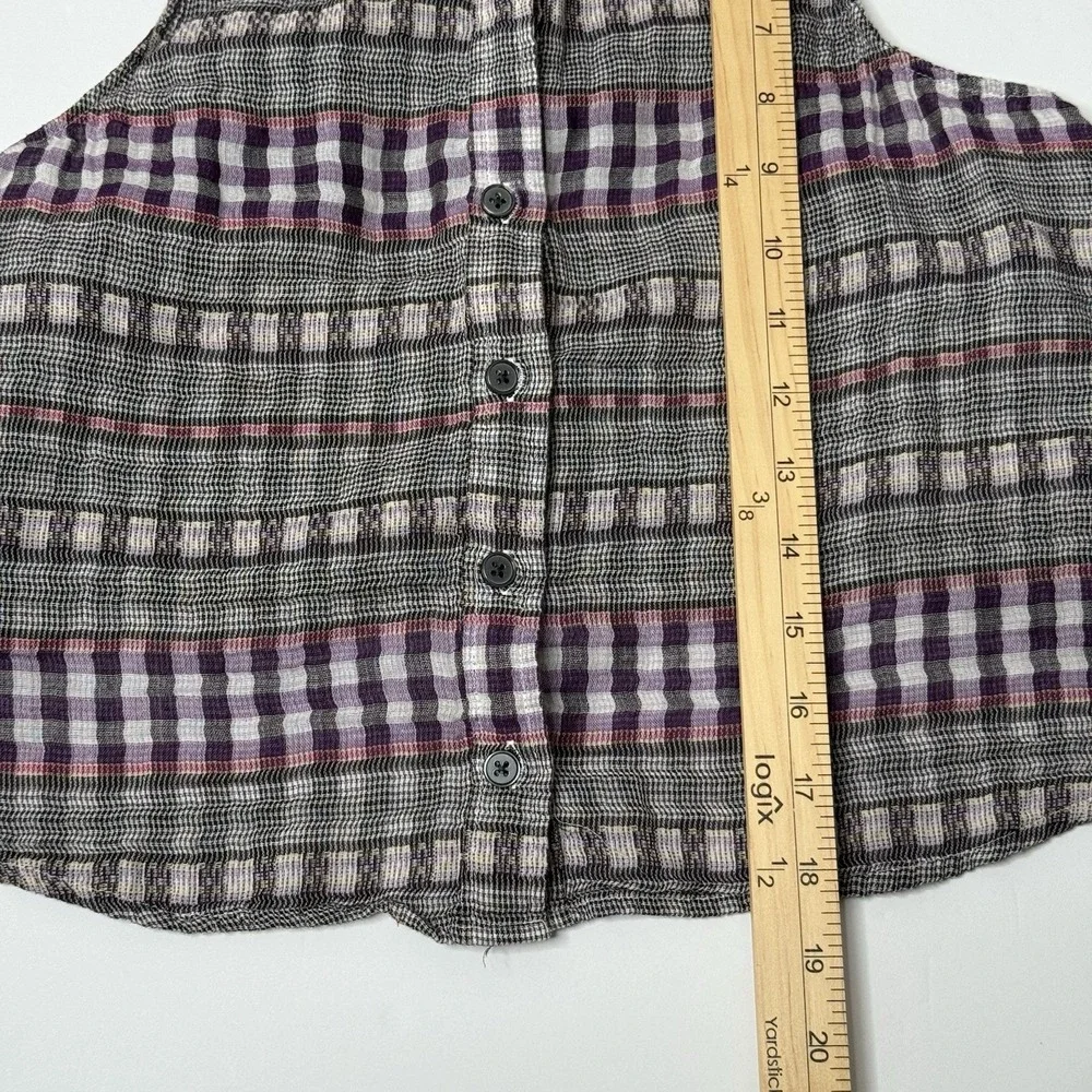 Free People‎ Womens XS Plaid Button Sleeveless Casual Boho We the free